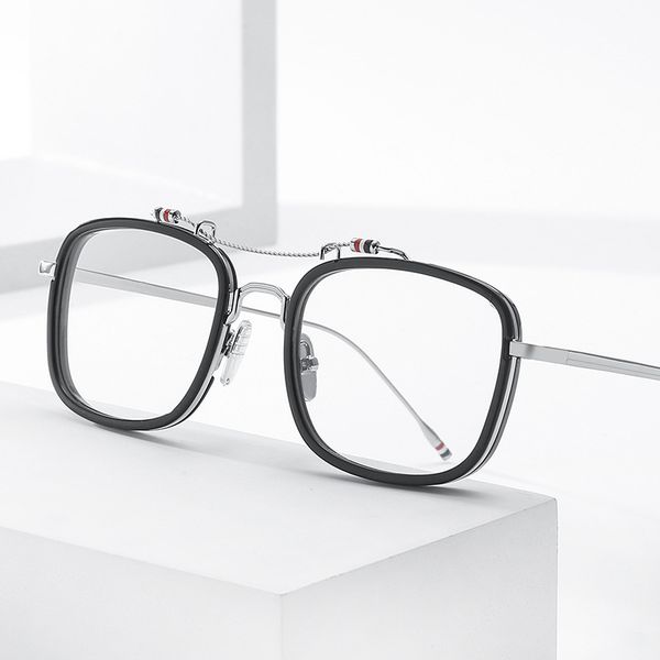luxury brand design fashion square eyeglasses frame men alloy acetate optical myopia glasses women classic double beam full rim eyewear, Silver
luxury brand design fashion square eyeglasses frame men alloy acetate optical myopia glasses women classic double beam full rim eyewear, Silver