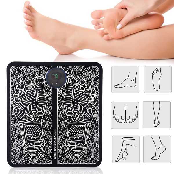 ems foot massage mat physiotherapy foot massage relax body boost blood circulation relieve pain reduce fatigue health care tooln