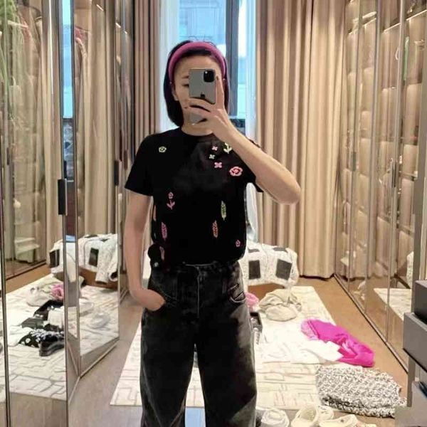 women's t-shirt style small fragrance letter pattern jacquard knitted short sleeve versatile round neck women 1v2k, White
women's t-shirt style small fragrance letter pattern jacquard knitted short sleeve versatile round neck women 1v2k, White