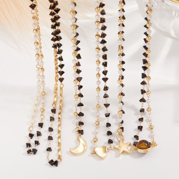 new necklaces geometric diamond irregular pearl round bead imitation crystal chain necklace creative color matching neck chain, Silver
new necklaces geometric diamond irregular pearl round bead imitation crystal chain necklace creative color matching neck chain, Silver
