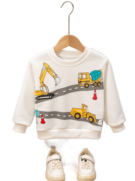 toddler boys car & letter graphic sweatshirt g3mq#, Black;white