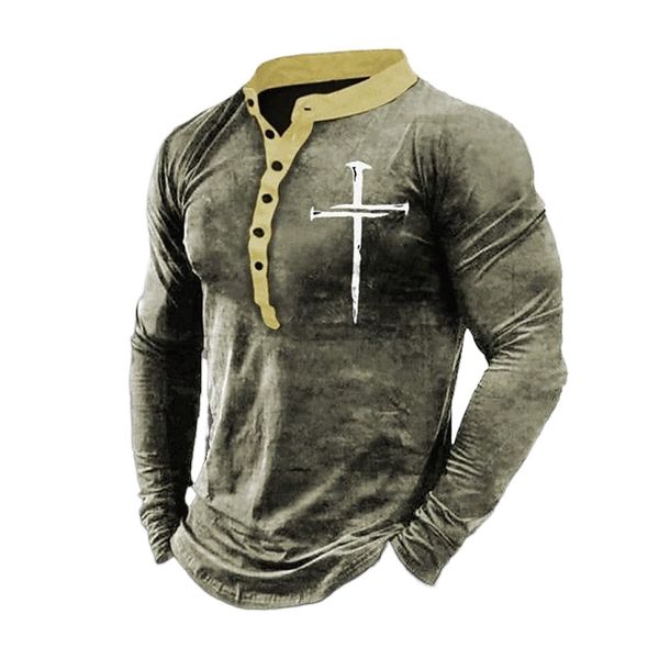 men's henley shirt t shirt 3d print graphic cross plus size henley street casual button-down print long sleeve basic casual classic bi, White;black
men's henley shirt t shirt 3d print graphic cross plus size henley street casual button-down print long sleeve basic casual classic bi, White;black
