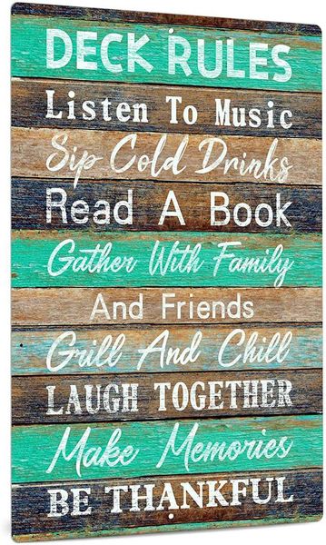 deck sign, rustic farmhouse wall decor, indoor/outdoor use, 12x8 inches aluminum metal sign (deck rules)
deck sign, rustic farmhouse wall decor, indoor/outdoor use, 12x8 inches aluminum metal sign (deck rules)