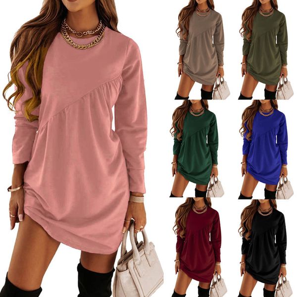 autumn winter 2022 women's dress long sleeve mini waist tied casual round neck loose pleated dress, Black;gray
autumn winter 2022 women's dress long sleeve mini waist tied casual round neck loose pleated dress, Black;gray