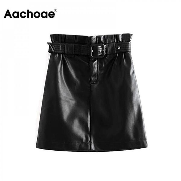 aachoae women pu faux leather skirt with belt high waist pleated streetwear skirts chic a line mini skirt faldas mujer 210315, Black
aachoae women pu faux leather skirt with belt high waist pleated streetwear skirts chic a line mini skirt faldas mujer 210315, Black