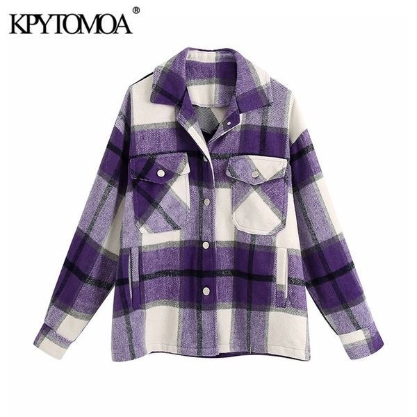 vintage stylish pockets oversized plaid jacket coat women 2020 fashion lapel collar long sleeve loose outerwear chic lj200813, Black;brown
vintage stylish pockets oversized plaid jacket coat women 2020 fashion lapel collar long sleeve loose outerwear chic lj200813, Black;brown