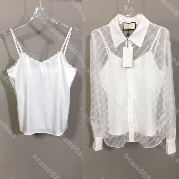 women transparent shirt two piece lace long sleeve solid color letter logo g..cci brand white shirt summer simple womens clothes
women transparent shirt two piece lace long sleeve solid color letter logo g..cci brand white shirt summer simple womens clothes