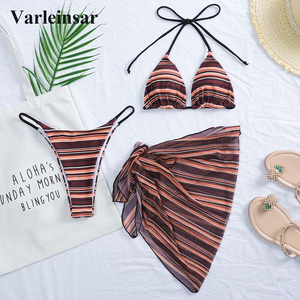 new striped with sarong bikini women swimwear female swimsuit three-pieces bikini set halter bather bathing suit swim v2872, White;black
new striped with sarong bikini women swimwear female swimsuit three-pieces bikini set halter bather bathing suit swim v2872, White;black