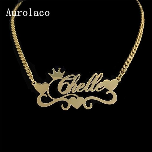 aurolaco custom name with heart personalized stainless steel gold nameplate cuban chain necklace for women gift 220718, Silver
aurolaco custom name with heart personalized stainless steel gold nameplate cuban chain necklace for women gift 220718, Silver