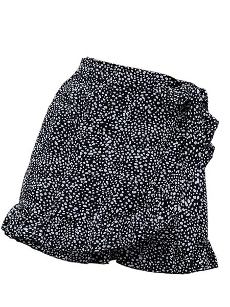 all over print tie side wrap shorts s1ee#, White;black