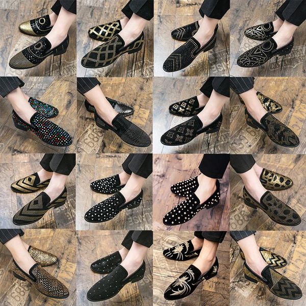mm rhinestone luxury brand men's casual loafers genuine leather slip-on dress shoes handmade men flats wedding party shoe large size 38, Black
mm rhinestone luxury brand men's casual loafers genuine leather slip-on dress shoes handmade men flats wedding party shoe large size 38, Black
