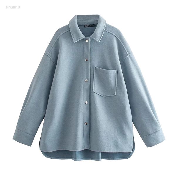 new autumn winter fashion wool jacket women loose shirt jacket casual solid ladies coat solid lapel jacket l220725, Black;brown
new autumn winter fashion wool jacket women loose shirt jacket casual solid ladies coat solid lapel jacket l220725, Black;brown