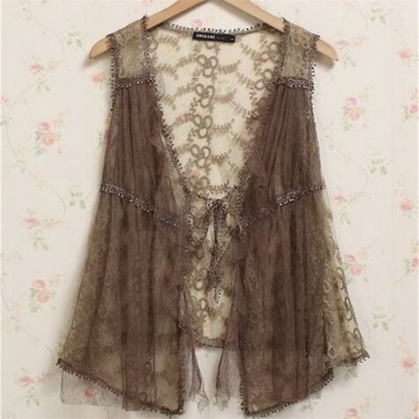 vintage women lace crochet floral vest coat mori girl robe ropa mujer hippie boho lolita clothing 220423, White
vintage women lace crochet floral vest coat mori girl robe ropa mujer hippie boho lolita clothing 220423, White