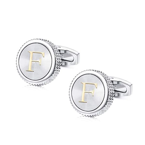 round letter cufflinks men's shirt suit links simple wedding buttons business initials french link 220414, Silver
round letter cufflinks men's shirt suit links simple wedding buttons business initials french link 220414, Silver
