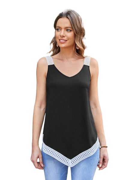 emery rose contrast lace asymmetrical hem cami j1eq#, White
emery rose contrast lace asymmetrical hem cami j1eq#, White