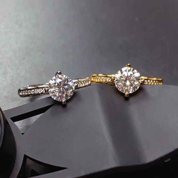 cluster trendy rings moissanite gemstone ring for women jewelry engagement wedding real 925 silver birthday gift style luxury, Golden;silver