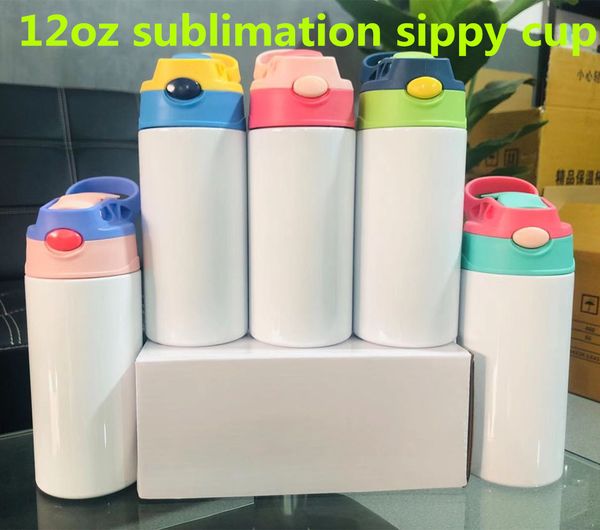 12oz sublimation blanks kids mugs tumbler baby bottle sippy cups white water bottle with straw and portable lid 6 color lids fast wholesale
12oz sublimation blanks kids mugs tumbler baby bottle sippy cups white water bottle with straw and portable lid 6 color lids fast wholesale