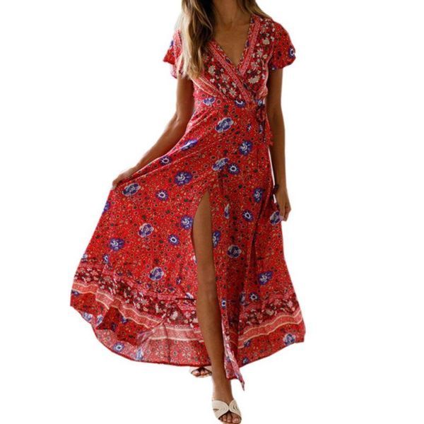 casual dresses daxin summer women boho dress v neck short sleeve ladies floral print long party femme vestido de mujer, Black;gray
casual dresses daxin summer women boho dress v neck short sleeve ladies floral print long party femme vestido de mujer, Black;gray