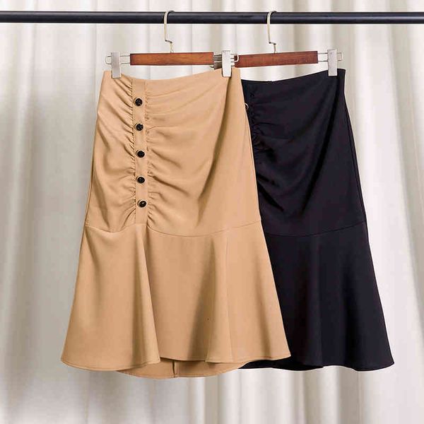 skirts calm and elegant khaki single breasted skirt high waist asymmetric ruffle fishtail swing korean version, Black
skirts calm and elegant khaki single breasted skirt high waist asymmetric ruffle fishtail swing korean version, Black