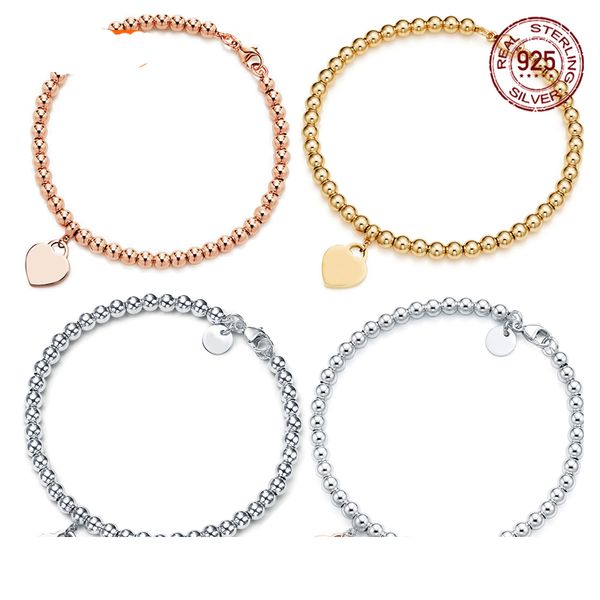 s925 sterling silver couple 4mm ball bead bracelet love pendant design fashion simple and generous luxury brand party gift, Golden;silver
s925 sterling silver couple 4mm ball bead bracelet love pendant design fashion simple and generous luxury brand party gift, Golden;silver