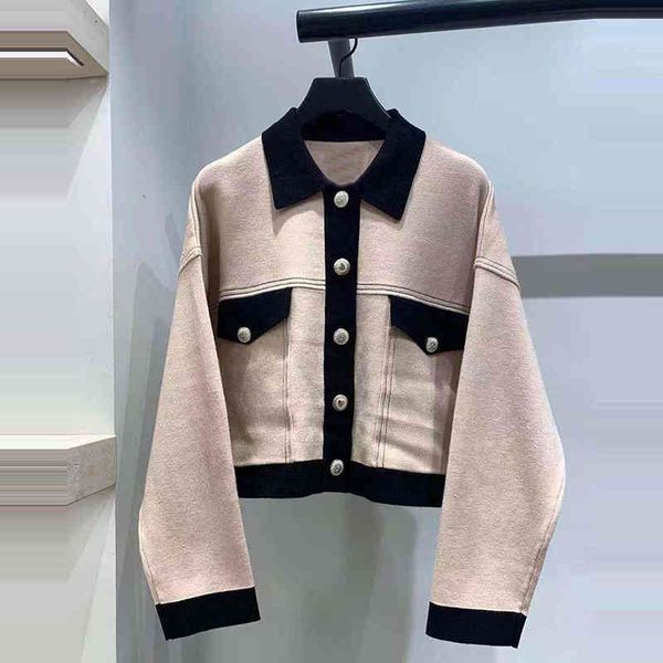 men's jackets patads fadan s family 20 spring and summer small fragrance color contrast knitted cardigan short coat, Black;brown
men's jackets patads fadan s family 20 spring and summer small fragrance color contrast knitted cardigan short coat, Black;brown