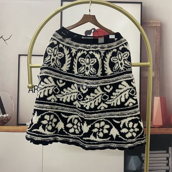 women's knits & tees winter small fragrance black skirt jacquard letter irregular pattern 3d flocking, White
women's knits & tees winter small fragrance black skirt jacquard letter irregular pattern 3d flocking, White