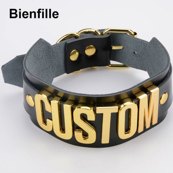 custom personalized name choker necklace exaggerated wide genuine leather two layer collar choose word party necklace women 220817, Golden;silver
custom personalized name choker necklace exaggerated wide genuine leather two layer collar choose word party necklace women 220817, Golden;silver