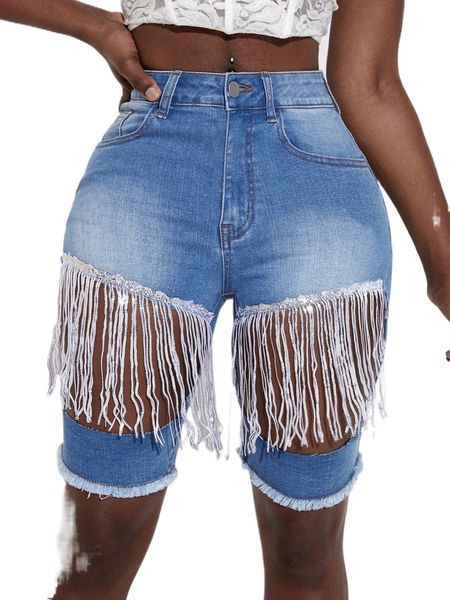 sxy fringe detail raw hem biker denim shorts l6xq#, White;black