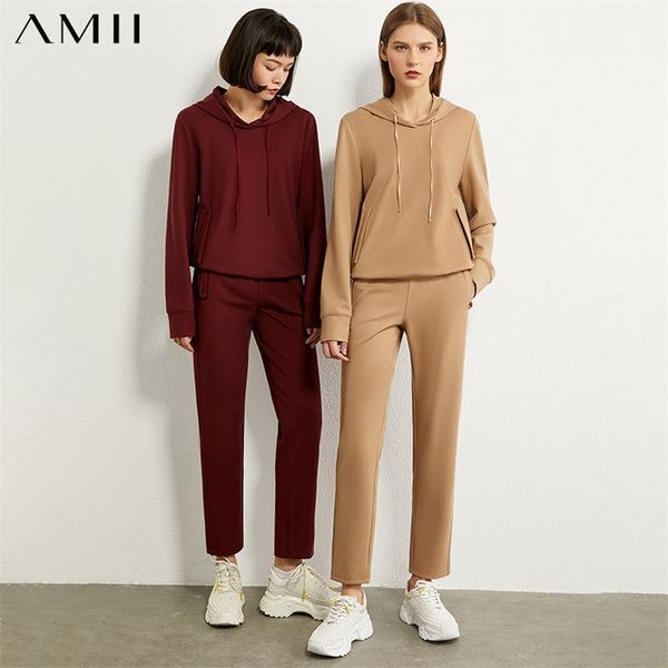 amii minimalism autumn winter suits for women causal sport hooded solid loose hoodie women high waist women s pants lj201117, White
amii minimalism autumn winter suits for women causal sport hooded solid loose hoodie women high waist women s pants lj201117, White