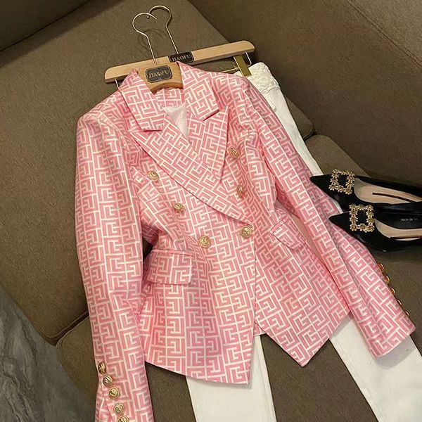 b110 women's designer blazers clothing tide brand high-quality retro fashion presbyopic maze series suit jacket lion double-breasted sl, White;black
b110 women's designer blazers clothing tide brand high-quality retro fashion presbyopic maze series suit jacket lion double-breasted sl, White;black