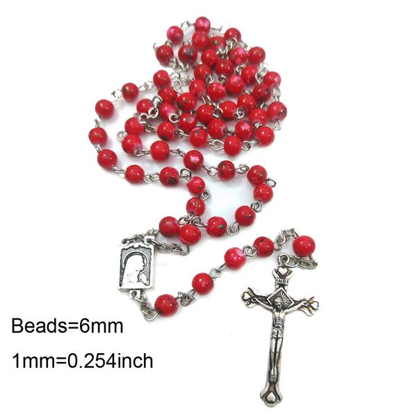 catholic crucifix rosary necklace red beads rosary bitter statue christian religious supplies, Silver
catholic crucifix rosary necklace red beads rosary bitter statue christian religious supplies, Silver