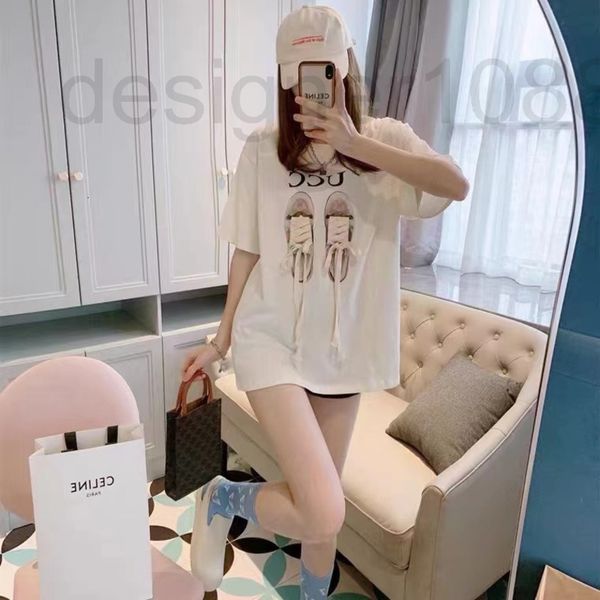 women's t-shirt designer gu22 summer new digital alphabet print with loose laces round neck short sleeve t-shirt w19v, White
women's t-shirt designer gu22 summer new digital alphabet print with loose laces round neck short sleeve t-shirt w19v, White