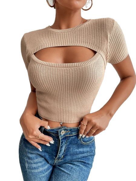 cut out knit e34o#, White;black
cut out knit e34o#, White;black