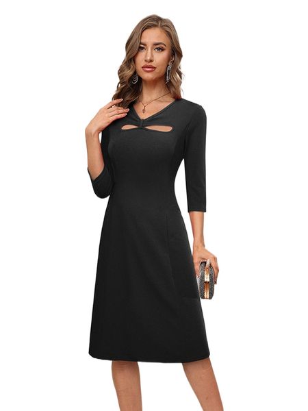 cut out twist front dress q9jn#, Black;gray