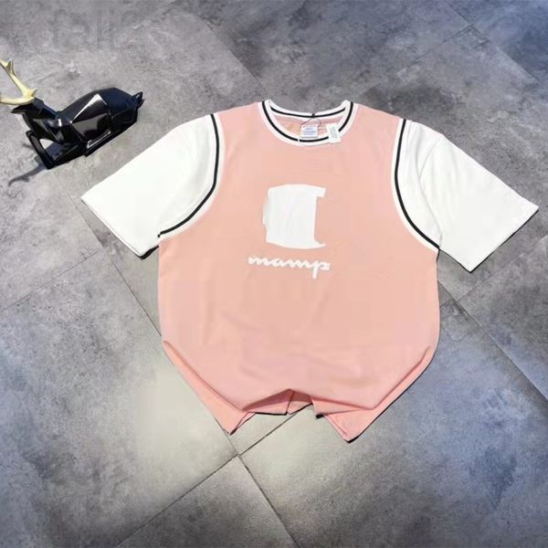 women's t-shirt designer 6040703 guanjia short sleeve summer new color contrast splicing college style aging round neck casual t-shirt, White
women's t-shirt designer 6040703 guanjia short sleeve summer new color contrast splicing college style aging round neck casual t-shirt, White