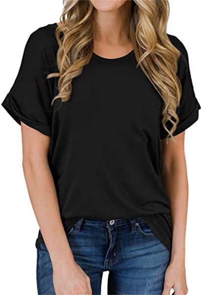 women's t-shirts with short sleeves and round necks tee, White
women's t-shirts with short sleeves and round necks tee, White