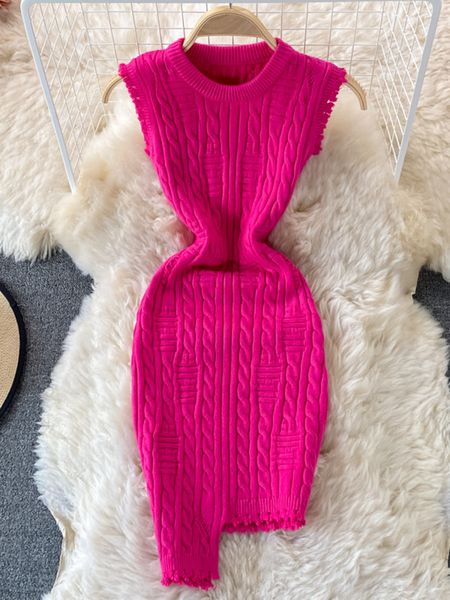 design twist knitted bodycon dress women solid o-neck sleeveless tassels irregluar slim stretch bandage mini sweater dress 220322, White;black
design twist knitted bodycon dress women solid o-neck sleeveless tassels irregluar slim stretch bandage mini sweater dress 220322, White;black