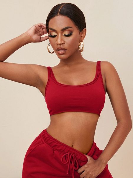 solid cropped tank l8xr#, White 
solid cropped tank l8xr#, White