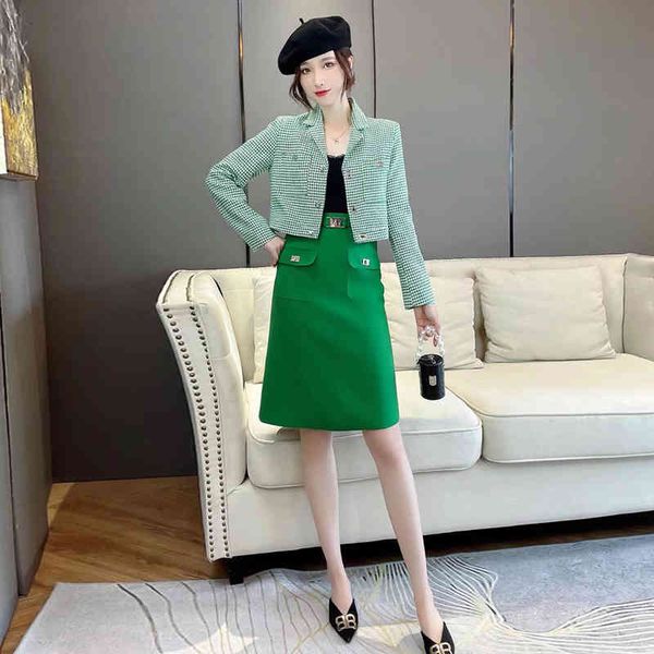 women's two piece pants autumn and winter celebrity women's suit small collar thousand bird lattice coat green a-line skirt two-pi, White
women's two piece pants autumn and winter celebrity women's suit small collar thousand bird lattice coat green a-line skirt two-pi, White