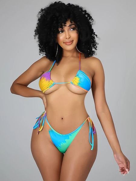 2022 tie-dye print bikini halter strappy swimwear women swimsuit female brazilian bikini set bathers bathing suit swim lady, White;black
2022 tie-dye print bikini halter strappy swimwear women swimsuit female brazilian bikini set bathers bathing suit swim lady, White;black