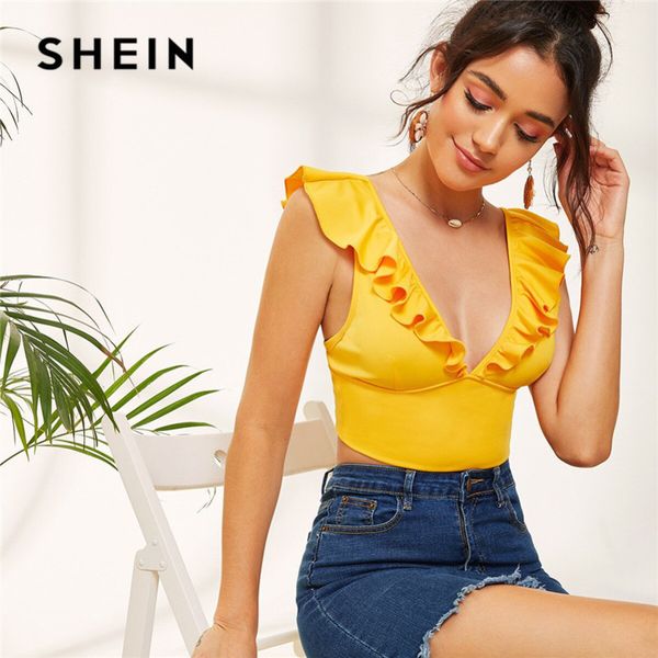 yellow plunging neck ruffle trim crop women clothes sleeveless summer ladies slim fit vest tank y200512, White
yellow plunging neck ruffle trim crop women clothes sleeveless summer ladies slim fit vest tank y200512, White