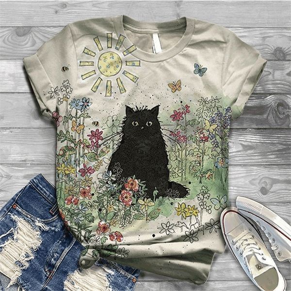 woman casual tshirts women summer short sleeve 3d cat printing o neck harajuku t shirt 220628, White
woman casual tshirts women summer short sleeve 3d cat printing o neck harajuku t shirt 220628, White