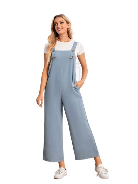 emery rose button front wide leg jumpsuit 543t#, Black;white 
emery rose button front wide leg jumpsuit 543t#, Black;white