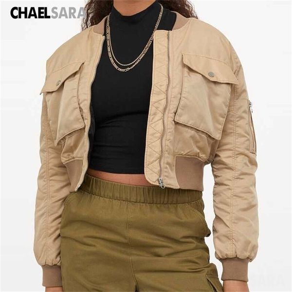 autumn women short baseball jackets casual solid zipper loose bomber coat female outwear chaqueta mujer 220803, Black;brown
autumn women short baseball jackets casual solid zipper loose bomber coat female outwear chaqueta mujer 220803, Black;brown