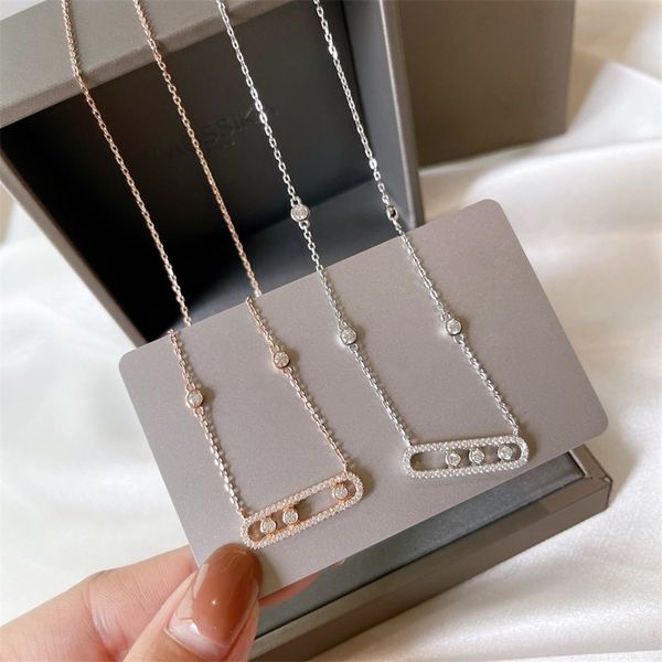 100% 925 sterling silver fashion necklace for women. movable diamonds. exquisite gift, Golden;silver
100% 925 sterling silver fashion necklace for women. movable diamonds. exquisite gift, Golden;silver