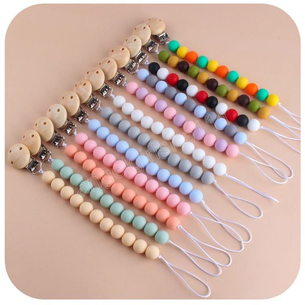 sweet candy color silicone bead pacifier chain holders baby wood clips weaning teething infant teether feeding gifts grinding appease toy
sweet candy color silicone bead pacifier chain holders baby wood clips weaning teething infant teether feeding gifts grinding appease toy