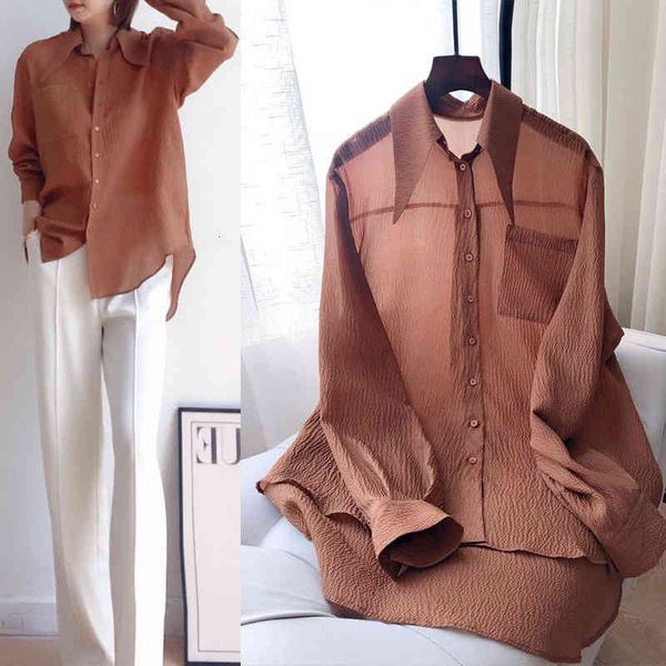 women's polos p410450 spring and summer ce loose version coffee color silk 90 shirt women's pure original, White
women's polos p410450 spring and summer ce loose version coffee color silk 90 shirt women's pure original, White