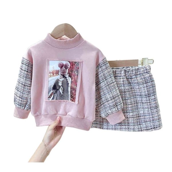 baby sweatshirt skirt girl plaid pattern kids girls patchwork children's clothes set 210412, White
baby sweatshirt skirt girl plaid pattern kids girls patchwork children's clothes set 210412, White