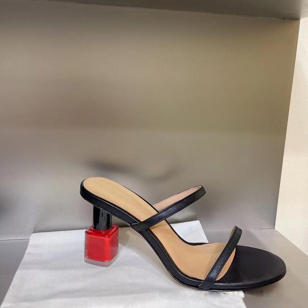 new nail polish strange heel women's slippers runway party ladies slides ribbon mules high heels mules summer shoes for women, Black
new nail polish strange heel women's slippers runway party ladies slides ribbon mules high heels mules summer shoes for women, Black