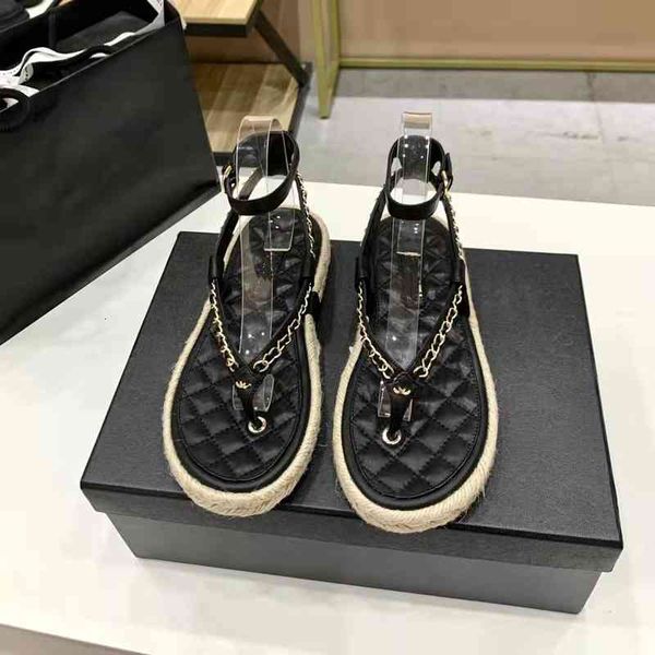 sandals home c summer chain herringbone clip foot sandals straw woven small fragrance style fake wind thick bottom, Black
sandals home c summer chain herringbone clip foot sandals straw woven small fragrance style fake wind thick bottom, Black